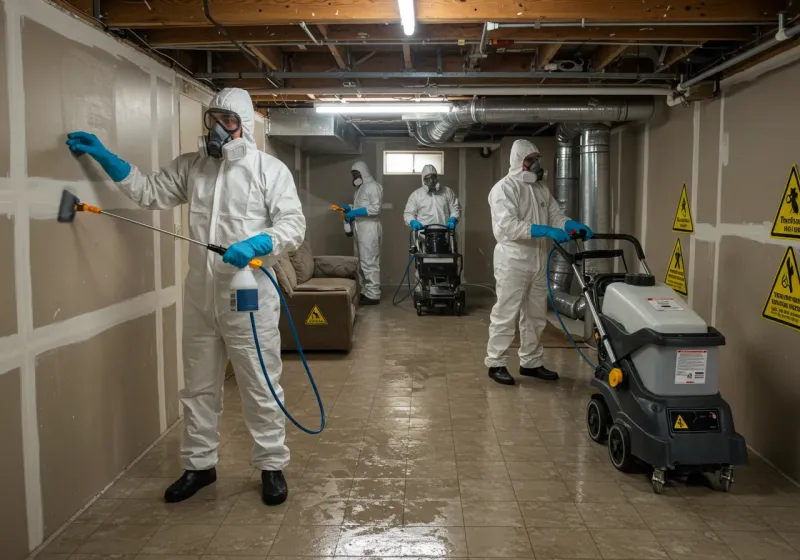 Basement Moisture Removal and Structural Drying process in Monroe County, AL